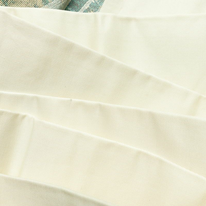 名古屋帯 六通柄 正絹 流水・波柄 名古屋仕立て なごや帯 リサイクル帯 帯 箔 緑・うぐいす色_画像18