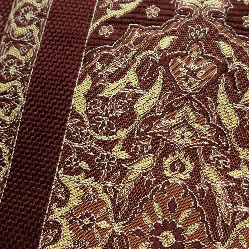 名古屋帯 六通柄 正絹 幾何学柄・抽象柄 松葉仕立て なごや帯 リサイクル帯 帯 茶_画像3