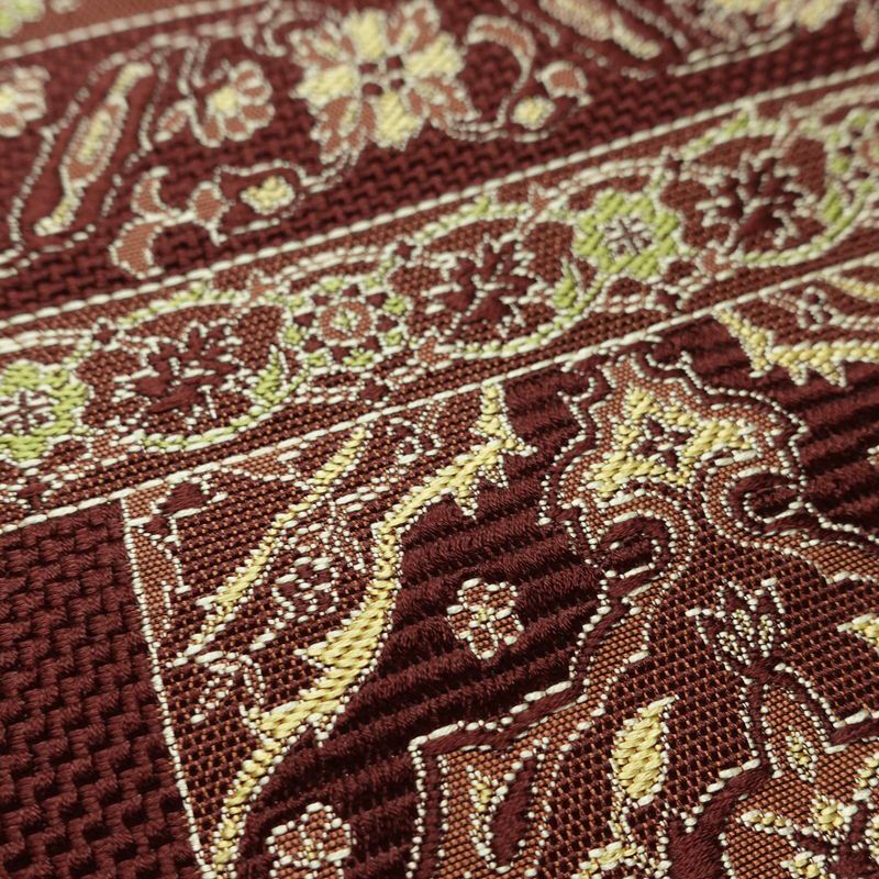 名古屋帯 六通柄 正絹 幾何学柄・抽象柄 松葉仕立て なごや帯 リサイクル帯 帯 茶_画像4