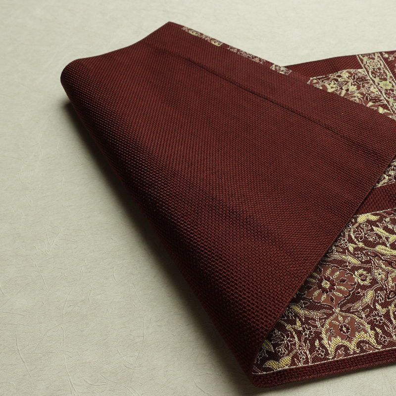 名古屋帯 六通柄 正絹 幾何学柄・抽象柄 松葉仕立て なごや帯 リサイクル帯 帯 茶_画像9