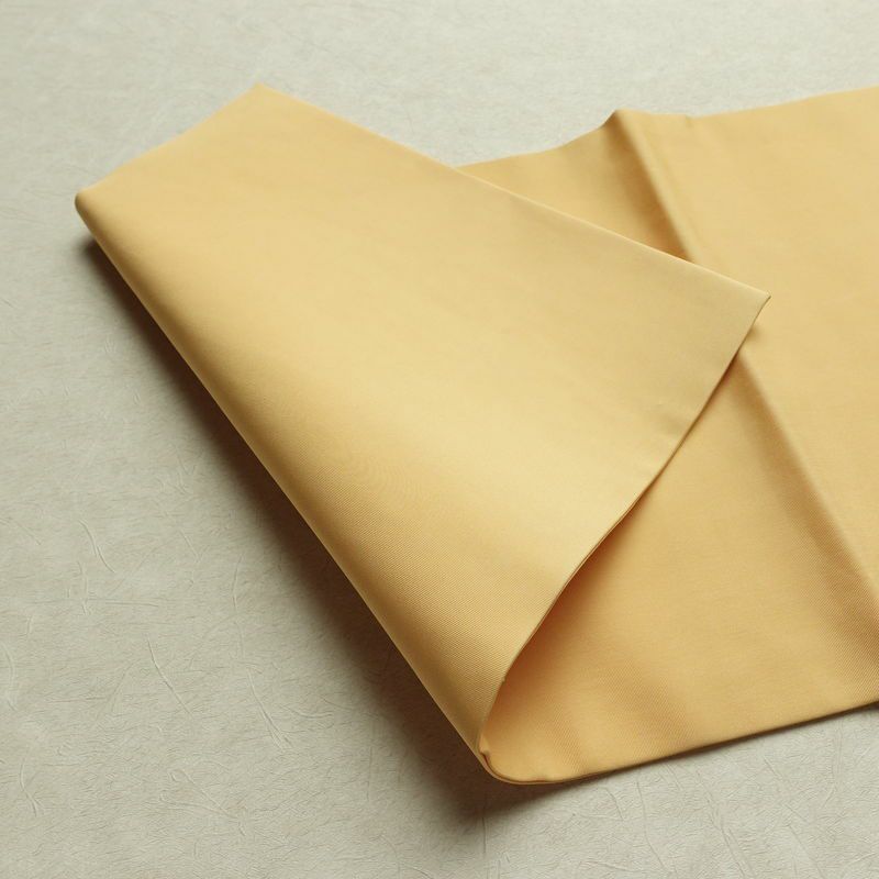 名古屋帯 太鼓柄 正絹 木の葉・植物柄 名古屋仕立て なごや帯 リサイクル帯 帯 金糸 紅葉 黄・黄土色_画像12