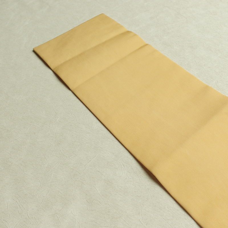 名古屋帯 太鼓柄 正絹 木の葉・植物柄 名古屋仕立て なごや帯 リサイクル帯 帯 金糸 紅葉 黄・黄土色_画像18