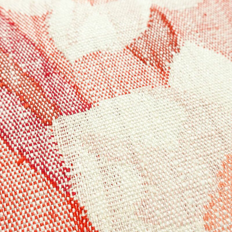 名古屋帯 太鼓柄 良品 正絹 花柄 松葉仕立て なごや帯 リサイクル帯 帯 紬地 赤・朱_画像5