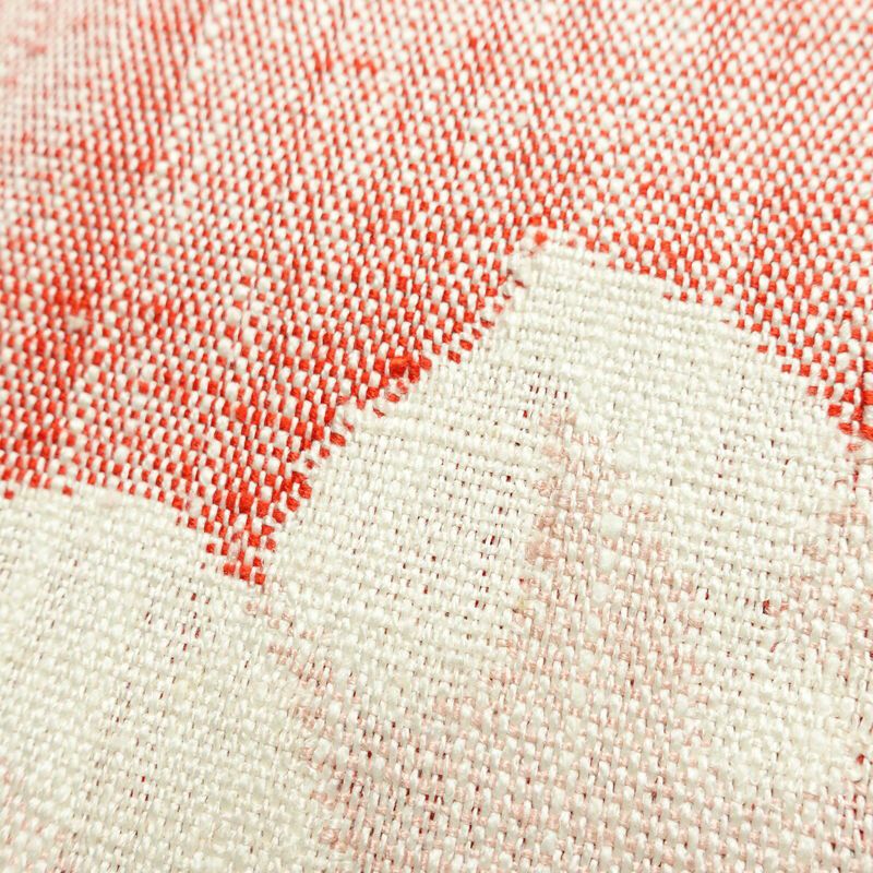 名古屋帯 太鼓柄 良品 正絹 花柄 松葉仕立て なごや帯 リサイクル帯 帯 紬地 赤・朱_画像6