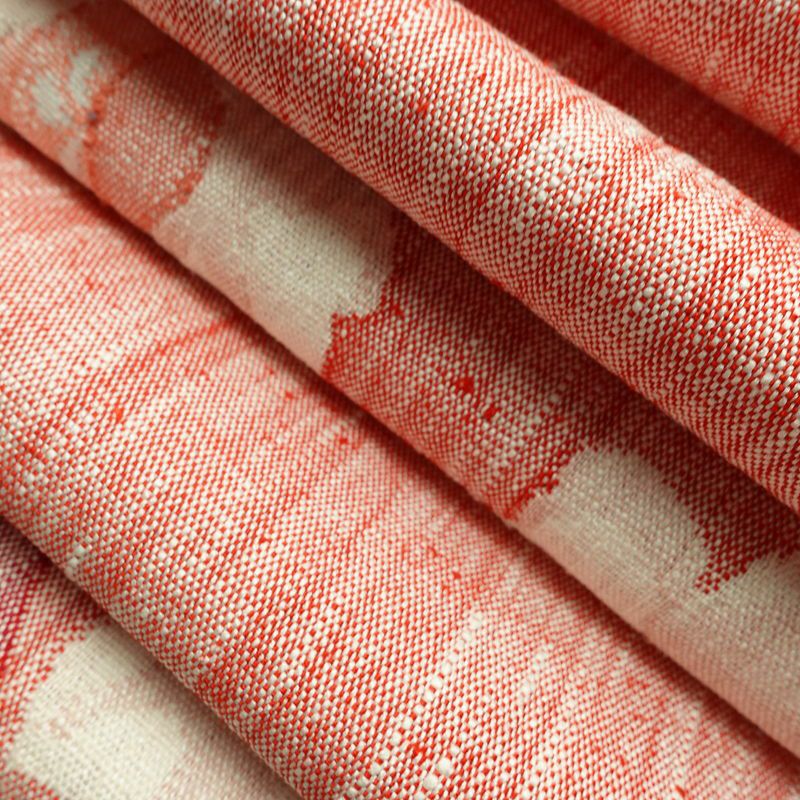 名古屋帯 太鼓柄 良品 正絹 花柄 松葉仕立て なごや帯 リサイクル帯 帯 紬地 赤・朱_画像20