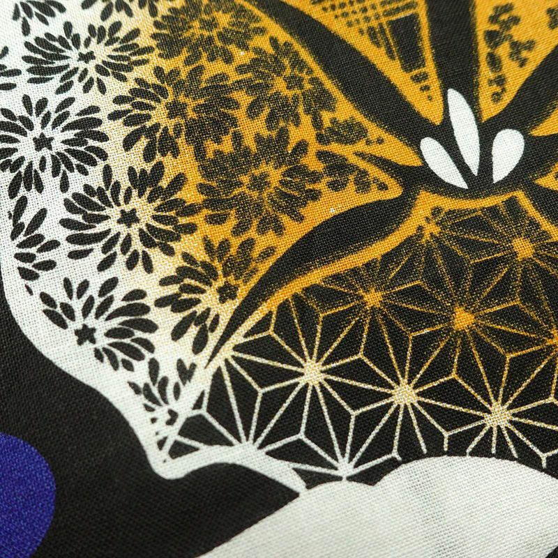 新品 浴衣 帯 2点セット 女性用 綿 平織 古典柄 浴衣 半幅帯 未使用品 朝顔 黒_画像4