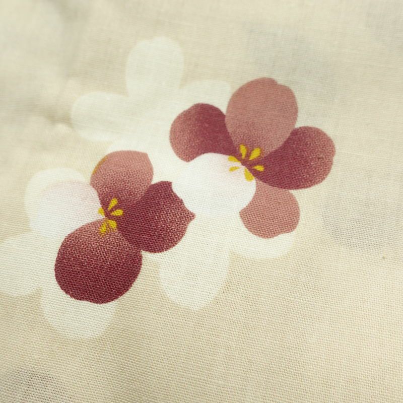 新品 浴衣 女性用 綿 平織 古典柄 浴衣 未使用品 花柄 ベージュ