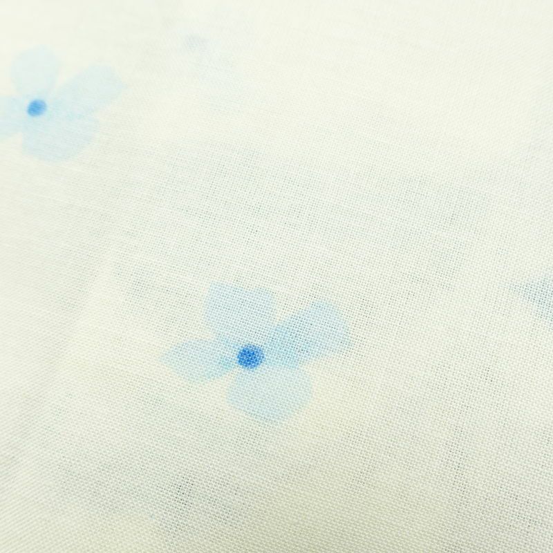 新品 浴衣 女性用 綿 平織 古典柄 花柄 あじさい ゆかた 未使用品 白 上品 シック モダン 紫陽花