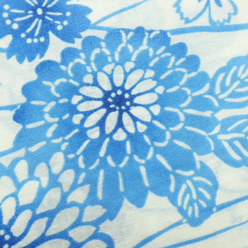 新品 浴衣 帯 2点セット 女性用 綿 平織 古典柄 浴衣 半幅帯 未使用品 白 上品 つゆ芝 菊 モダン