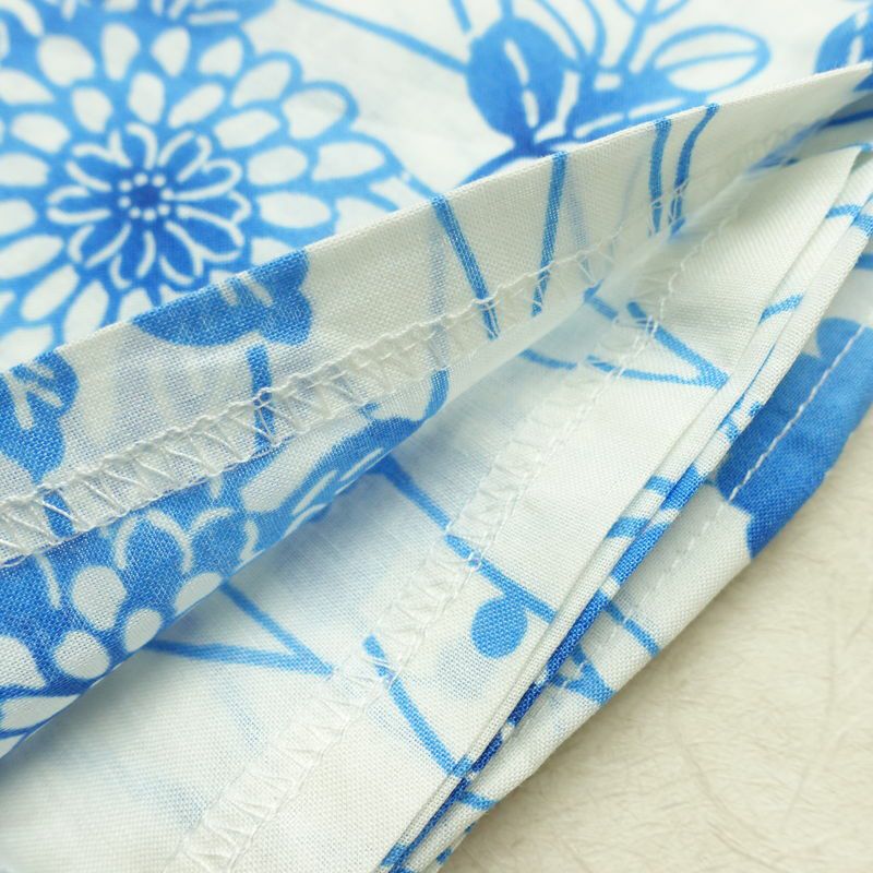 新品 浴衣 帯 2点セット 女性用 綿 平織 古典柄 浴衣 半幅帯 未使用品 白 上品 つゆ芝 菊 モダン