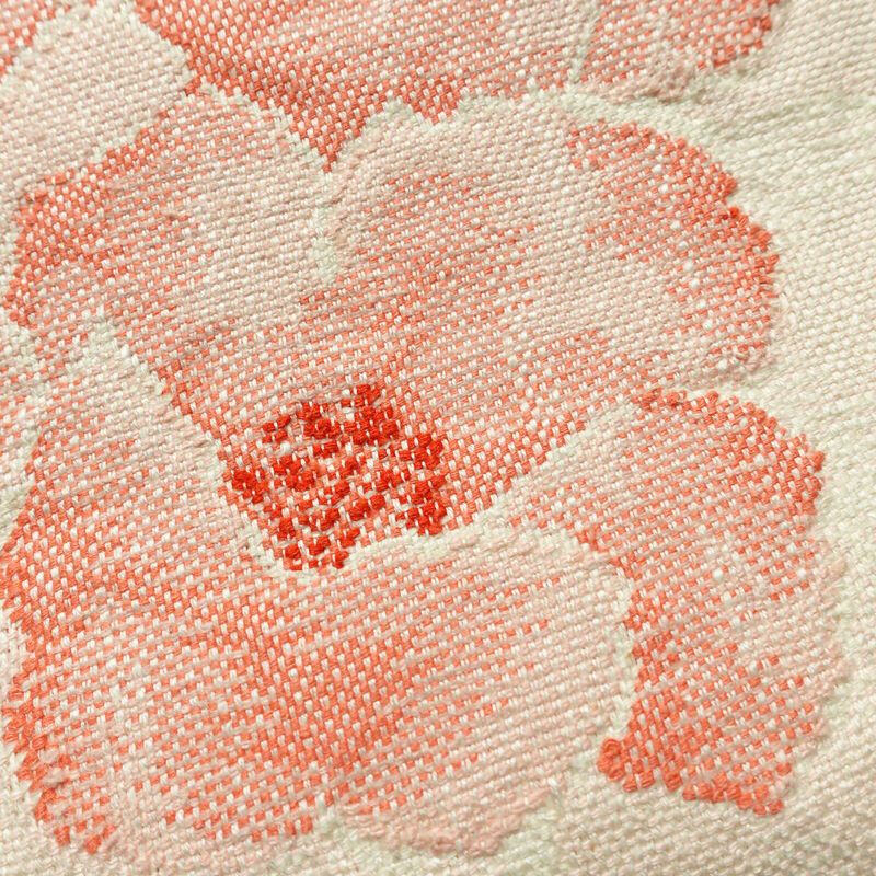 名古屋帯 六通柄 正絹 花柄 名古屋仕立て なごや帯 リサイクル帯 帯 クリーム_画像3