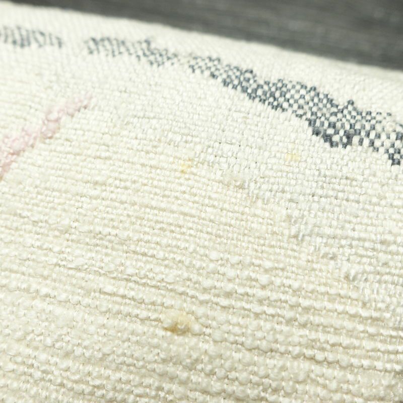 名古屋帯 渡文 西陣織 手織 太鼓柄 証紙あり 正絹 木の葉・植物柄 名古屋仕立て なごや帯 リサイクル帯 帯 白_画像6