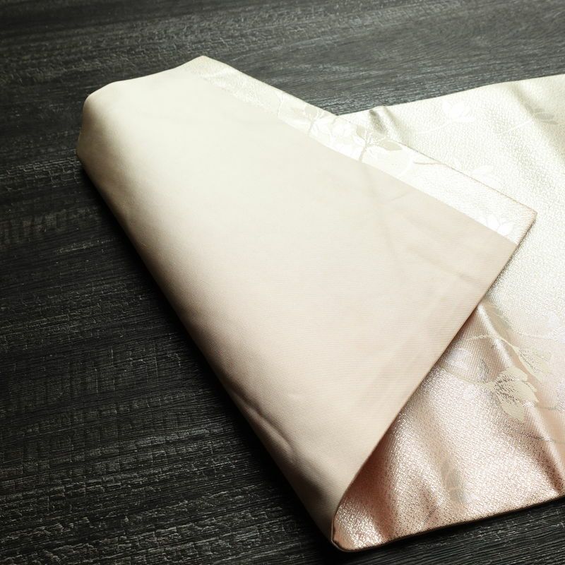 名古屋帯 太鼓柄 正絹 名古屋仕立て なごや帯 リサイクル帯 帯 刺繍 箔 銀糸 上品 ピンク_画像8