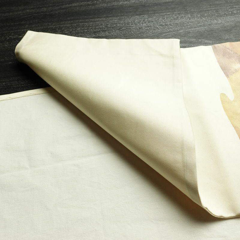 名古屋帯 太鼓柄 正絹 亀甲柄 通し仕立て なごや帯 リサイクル帯 帯 クリーム_画像8