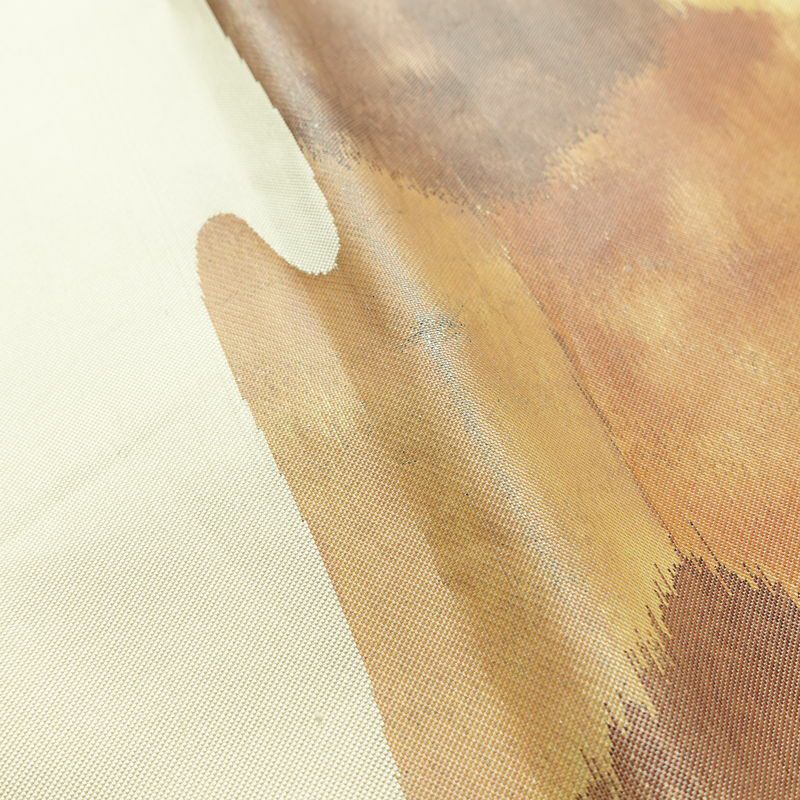 名古屋帯 太鼓柄 正絹 亀甲柄 通し仕立て なごや帯 リサイクル帯 帯 クリーム_画像17