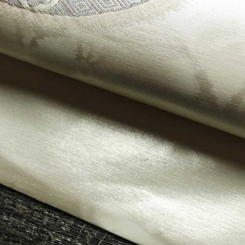 名古屋帯 太鼓柄 正絹 花柄 名古屋仕立て なごや帯 リサイクル帯 帯 箔 ピンク_画像8