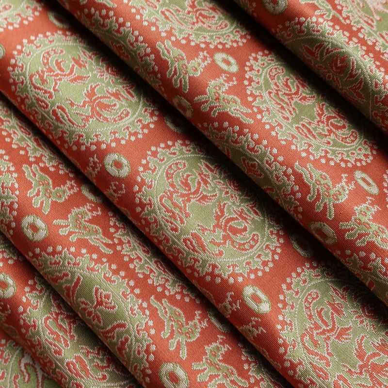 名古屋帯 全通柄 良品 正絹 幾何学柄・抽象柄 通し仕立て なごや帯 リサイクル帯 帯 カジュアル 赤・朱_画像13