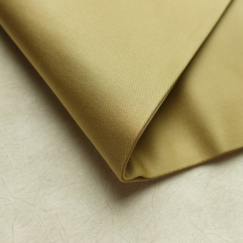 名古屋帯 太鼓柄 美品 スワトウ刺繍 正絹 木の葉・植物柄 名古屋仕立て なごや帯 リサイクル帯 帯 刺繍 シンプル おしゃれ 黄・黄土色_画像10