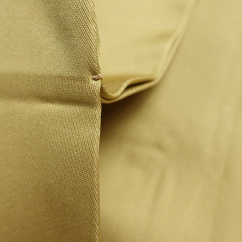 名古屋帯 太鼓柄 美品 スワトウ刺繍 正絹 木の葉・植物柄 名古屋仕立て なごや帯 リサイクル帯 帯 刺繍 シンプル おしゃれ 黄・黄土色_画像19