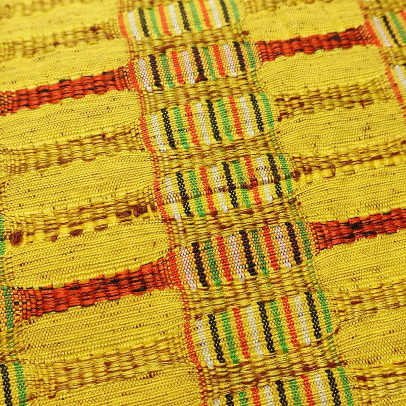 名古屋帯 全通柄 良品 正絹 縞柄・線柄 通し仕立て なごや帯 リサイクル帯 帯 カジュアル 黄・黄土色_画像4