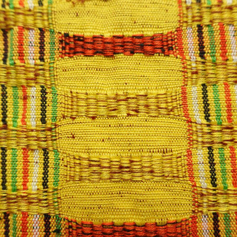 名古屋帯 全通柄 良品 正絹 縞柄・線柄 通し仕立て なごや帯 リサイクル帯 帯 カジュアル 黄・黄土色_画像5