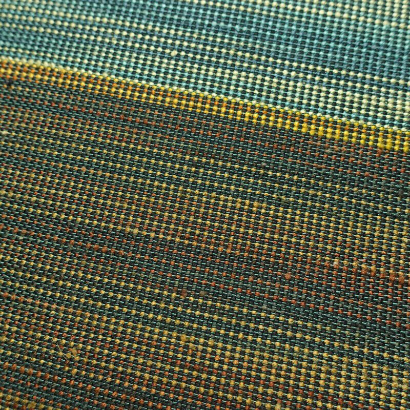 名古屋帯 六通柄 正絹 縞柄・線柄 通し仕立て なごや帯 リサイクル帯 帯 カジュアル 緑・うぐいす色_画像3