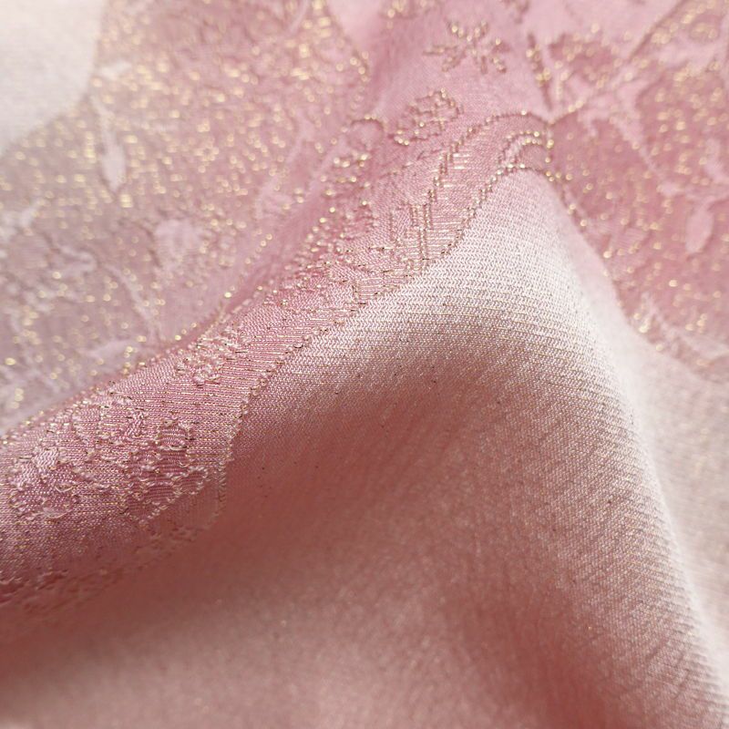 帯揚げ帯締めセット 良品 セット品 平組 正絹 花柄 金通し 和装小物 ピンク_画像12