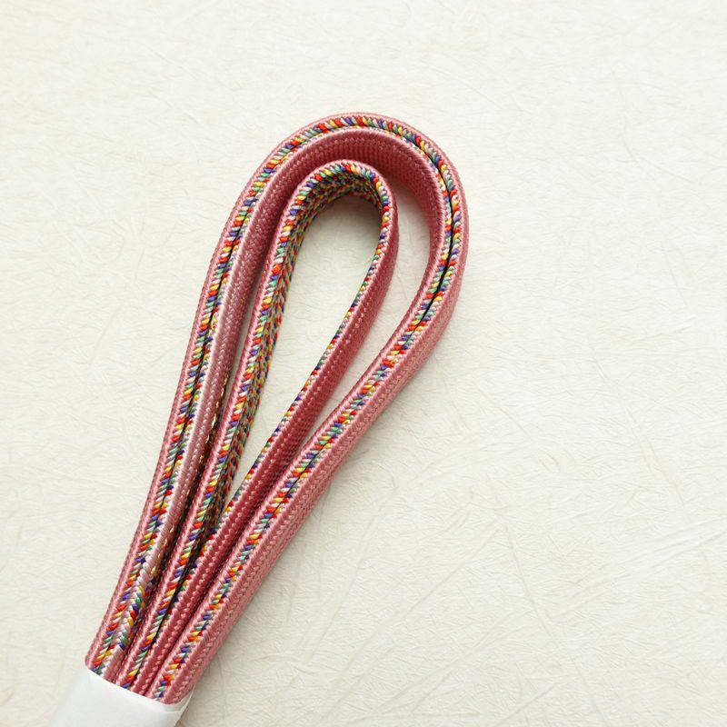 帯揚げ帯締めセット 良品 セット品 平組 正絹 花柄 金通し 和装小物 ピンク_画像14