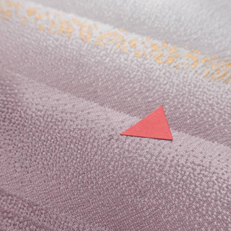 帯揚げ帯締めセット 良品 セット品 綸子 正絹 幾何学柄・抽象柄 箔 シンプル 和装小物 紫・藤色_画像11