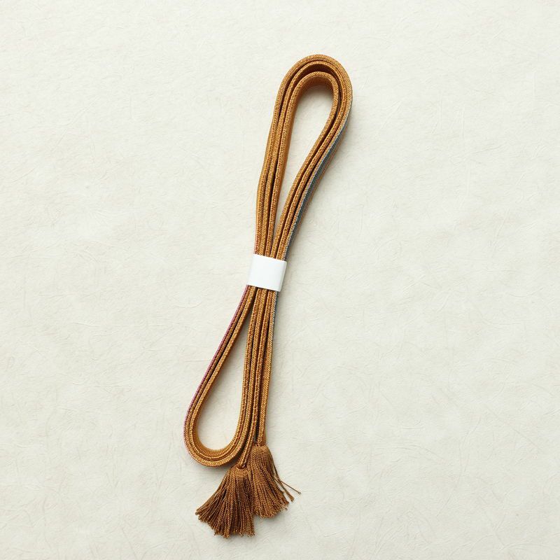 帯揚げ帯締めセット 良品 セット品 綸子 正絹 幾何学柄・抽象柄 箔 シンプル 和装小物 紫・藤色_画像14