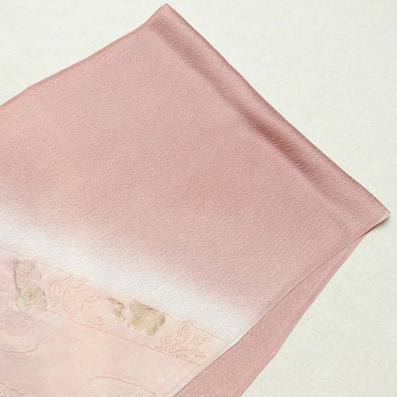 帯揚げ帯締めセット 良品 セット品 丹後ちりめん 平組 正絹 花柄 金糸 流水 フォーマル ピンク_画像2