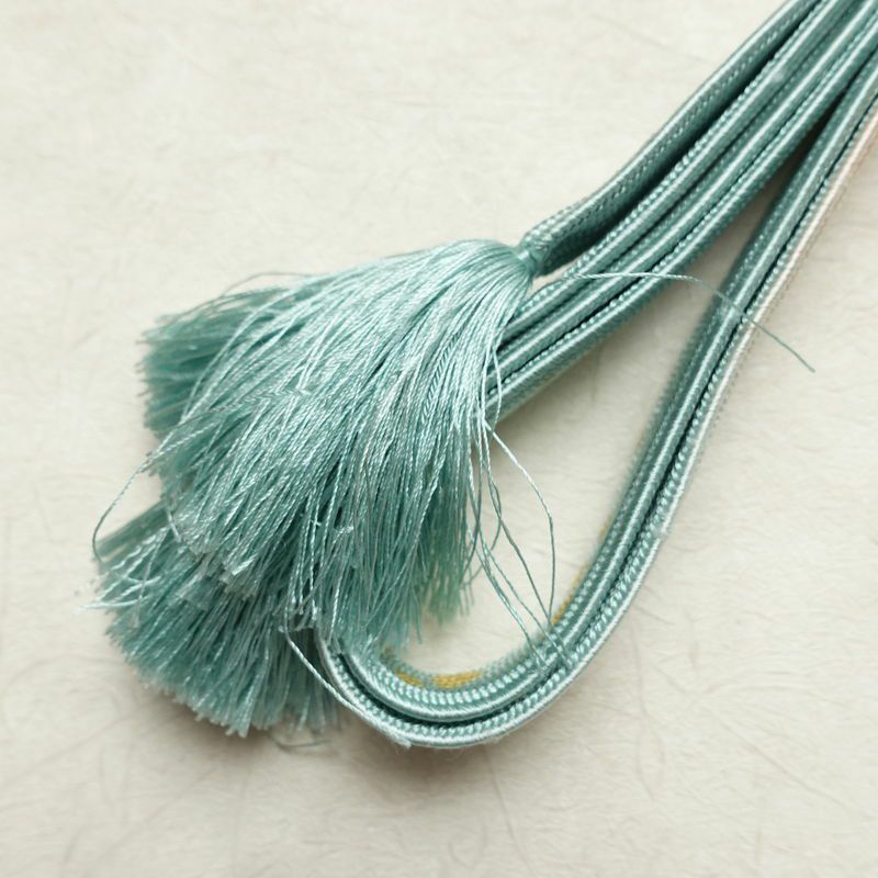 帯揚げ帯締めセット 良品 セット品 丹後ちりめん 平組 正絹 花柄 金糸 流水 フォーマル ピンク_画像15