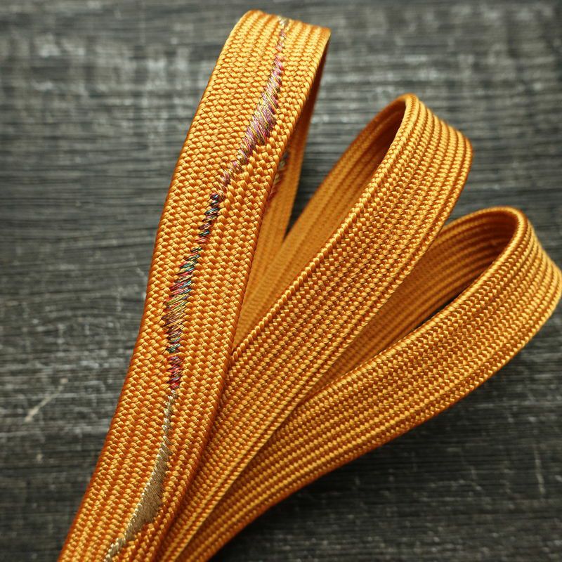 帯揚げ帯締めセット セット品 平組 正絹 花柄 シンプル 和装小物 橙_画像20