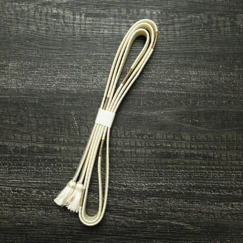 帯揚げ帯締めセット セット品 綸子 正絹 花柄 扇面 桜 ベージュ_画像14