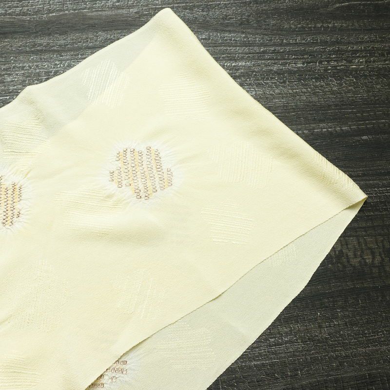 帯揚げ帯締めセット セット品 絞り 正絹 花柄 和装小物 クリーム_画像2