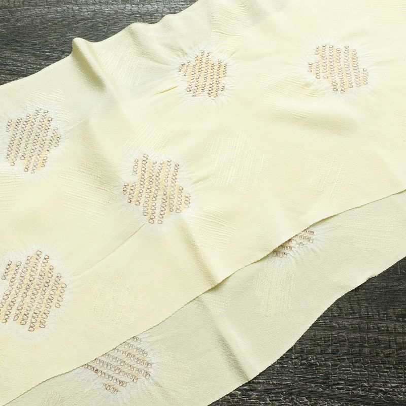 帯揚げ帯締めセット セット品 絞り 正絹 花柄 和装小物 クリーム_画像3