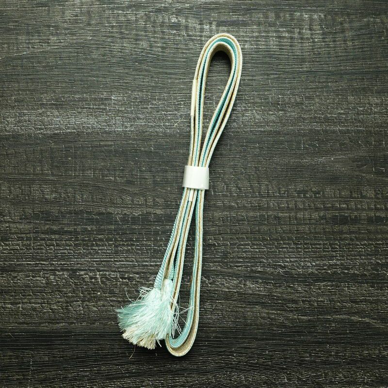 帯揚げ帯締めセット セット品 平組 正絹 幾何学柄・抽象柄 和装小物 青・紺_画像15