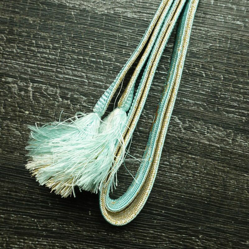 帯揚げ帯締めセット セット品 平組 正絹 幾何学柄・抽象柄 和装小物 青・紺_画像17