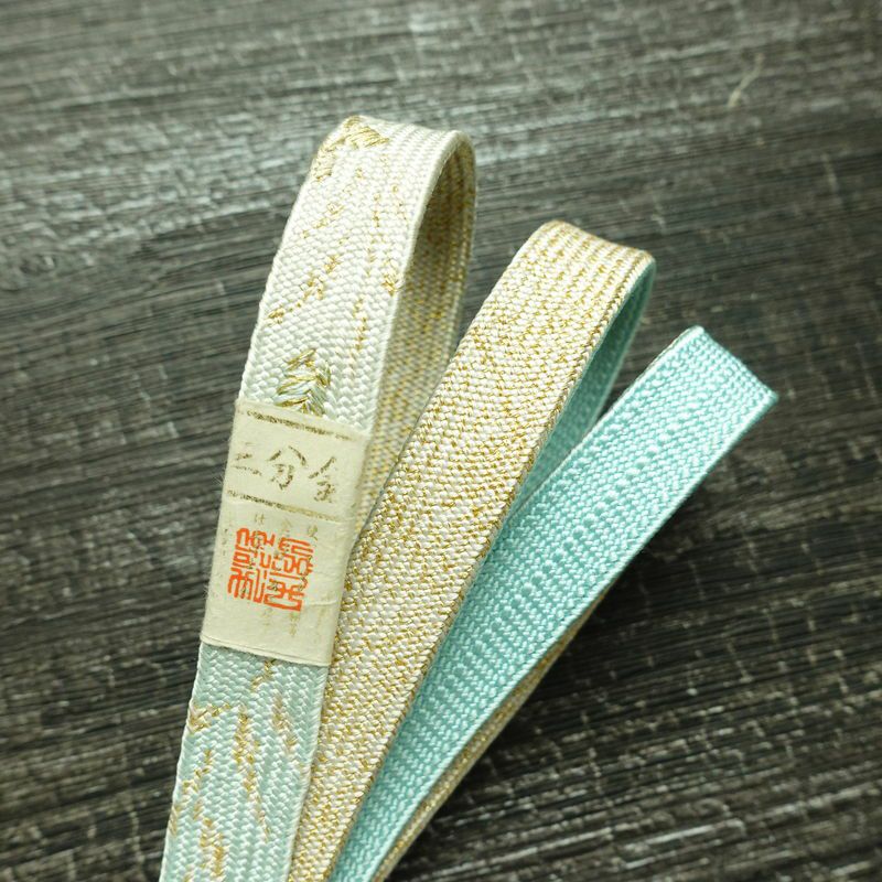 帯揚げ帯締めセット セット品 平組 正絹 幾何学柄・抽象柄 和装小物 青・紺_画像20