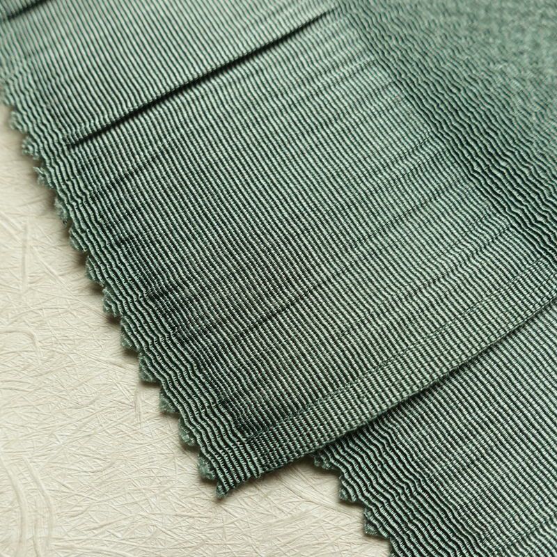 帯揚げ帯締めセット 美品 セット品 縮緬 正絹 その他の柄 シンプル 和装小物 緑・うぐいす色_画像5