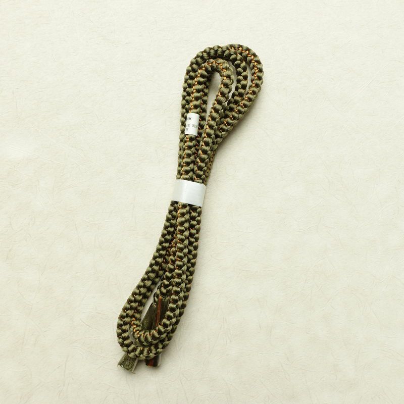 帯揚げ帯締めセット 美品 セット品 縮緬 正絹 その他の柄 シンプル 和装小物 緑・うぐいす色_画像14