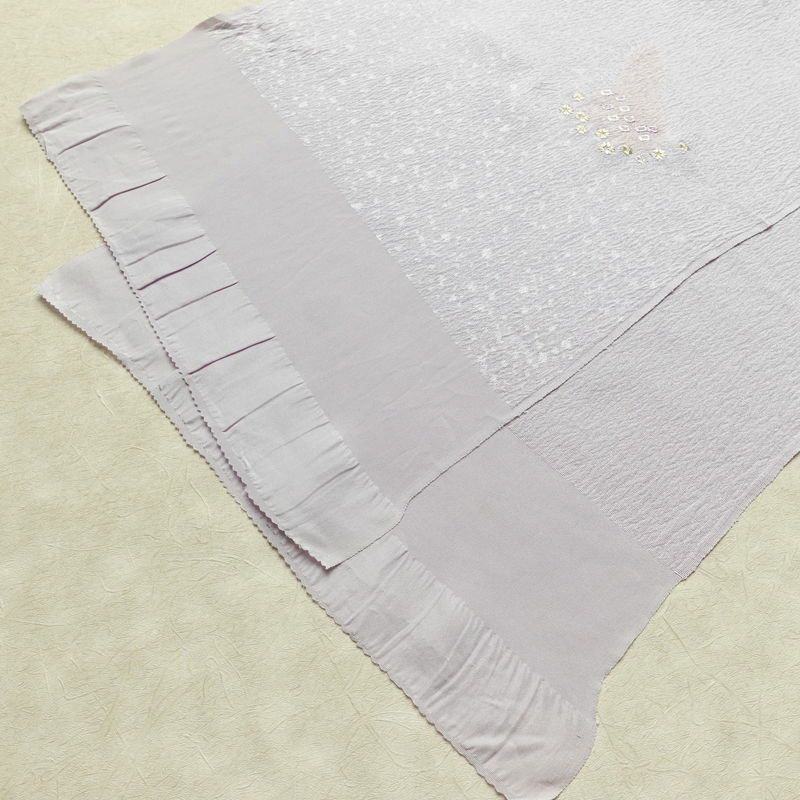 帯揚げ帯締めセット セット品 平組 正絹 花柄 シンプル 和装小物 紫・藤色_画像4