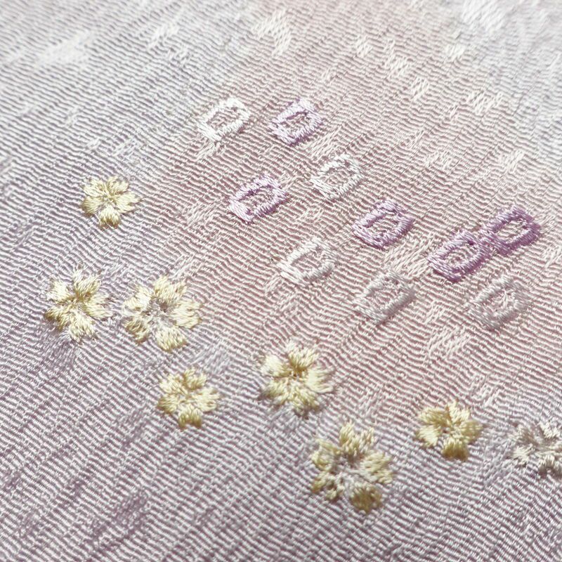 帯揚げ帯締めセット セット品 平組 正絹 花柄 シンプル 和装小物 紫・藤色_画像9