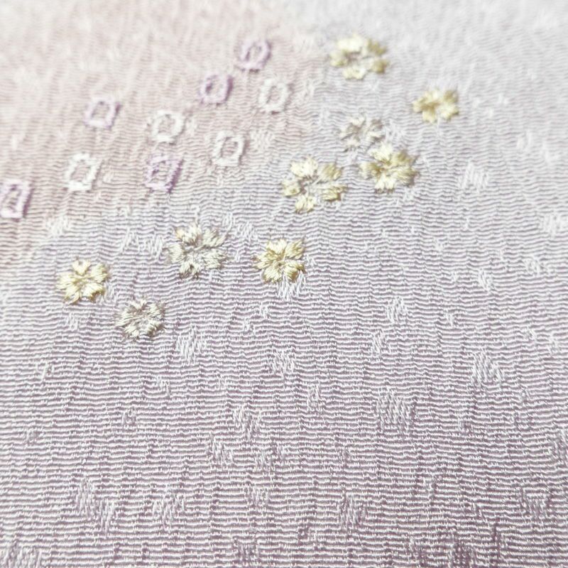 帯揚げ帯締めセット セット品 平組 正絹 花柄 シンプル 和装小物 紫・藤色_画像10