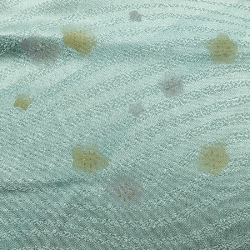 帯揚げ帯締めセット セット品 平組 正絹 花柄 金彩 フォーマル 和装小物 青・紺_画像6