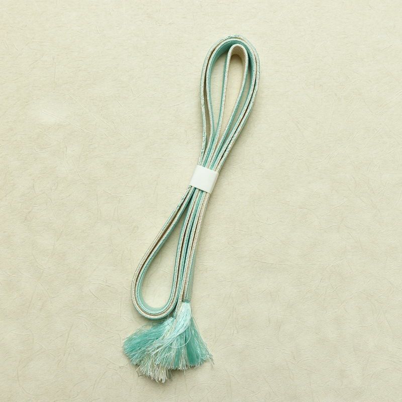 帯揚げ帯締めセット セット品 平組 正絹 花柄 金彩 フォーマル 和装小物 青・紺_画像11