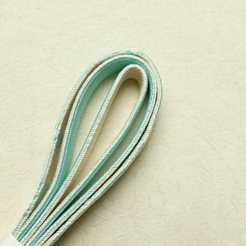 帯揚げ帯締めセット セット品 平組 正絹 花柄 金彩 フォーマル 和装小物 青・紺_画像12