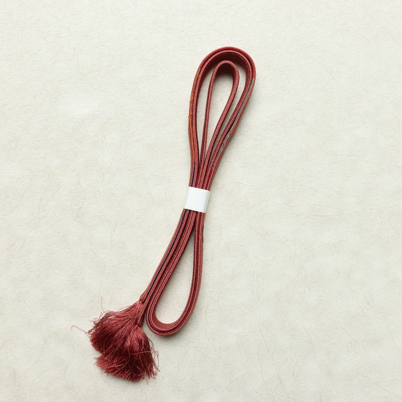 帯揚げ帯締めセット セット品 平組 正絹 縞柄・線柄 シンプル 和装小物 紫・藤色_画像15