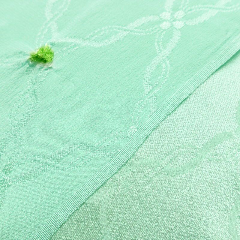 帯揚げ帯締めセット 良品 セット品 絞り 正絹 花柄 和装小物 緑・うぐいす色_画像6