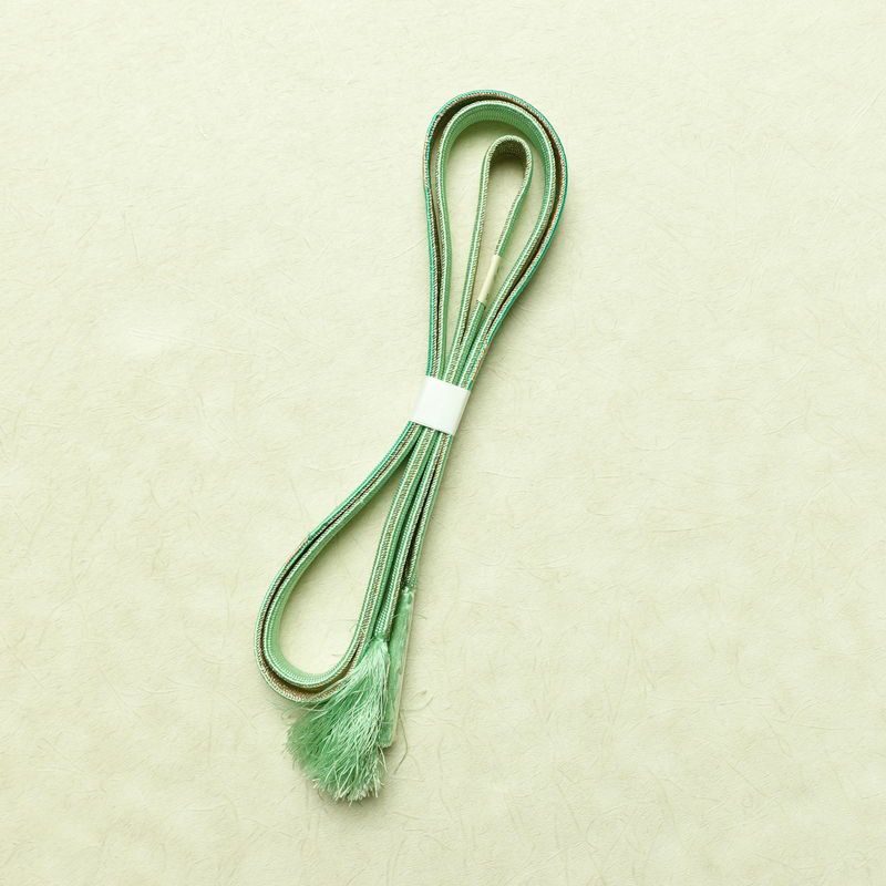 帯揚げ帯締めセット 良品 セット品 絞り 正絹 花柄 和装小物 緑・うぐいす色_画像13